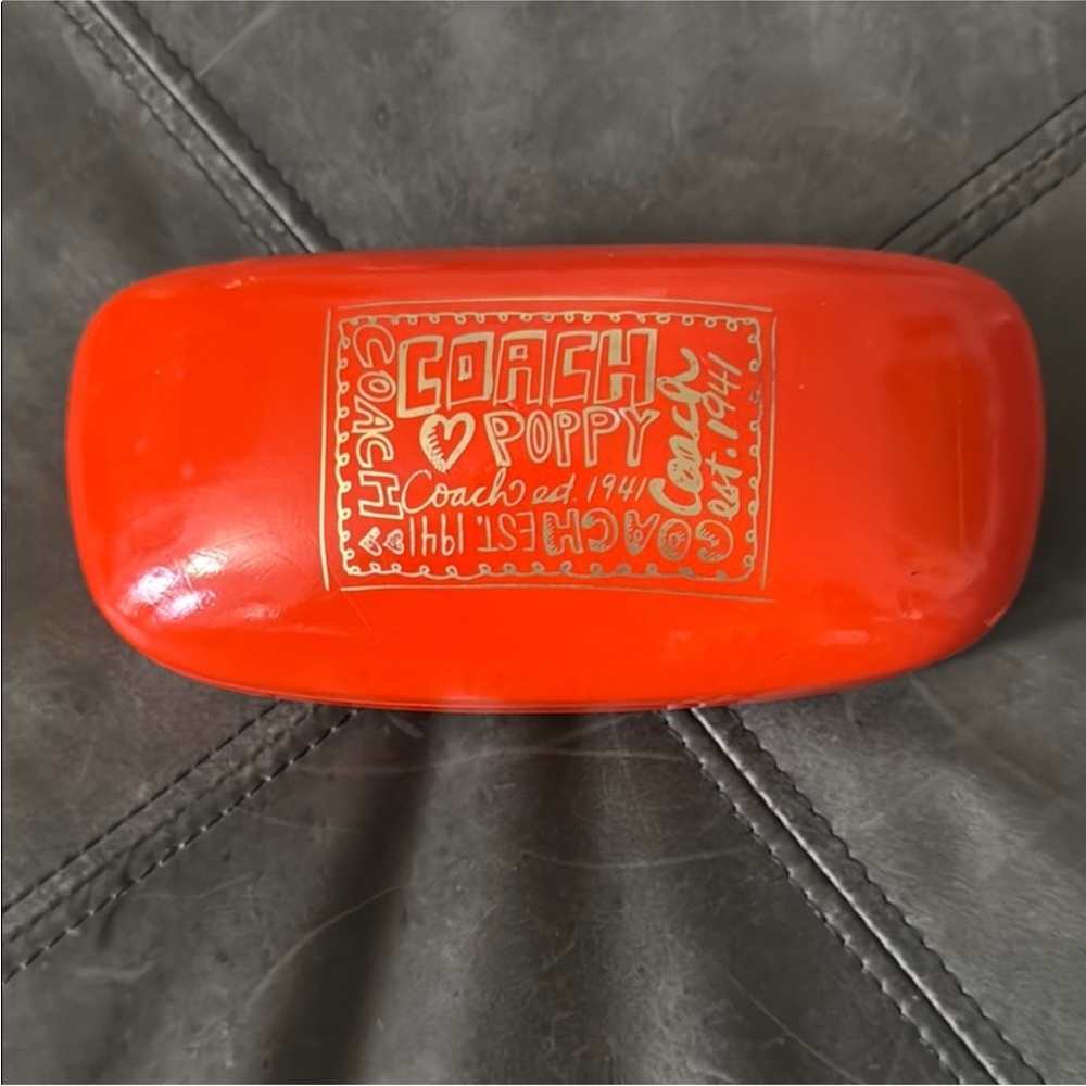 Coach Poppy Sunglasses Case Reddish Orange RARE